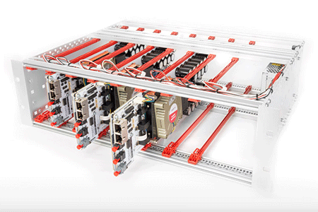 Expanding an open-frame rack with PEB modules