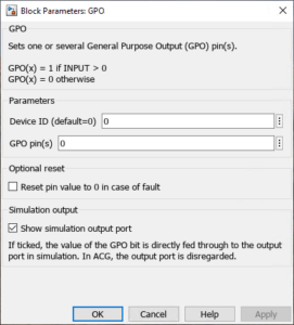 GPO - General purpose outputs - Simulink PLECS and C++ documentation