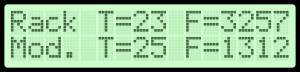 LCD display showing temperature and fan speed