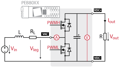Boost converter schematic with MOSFET