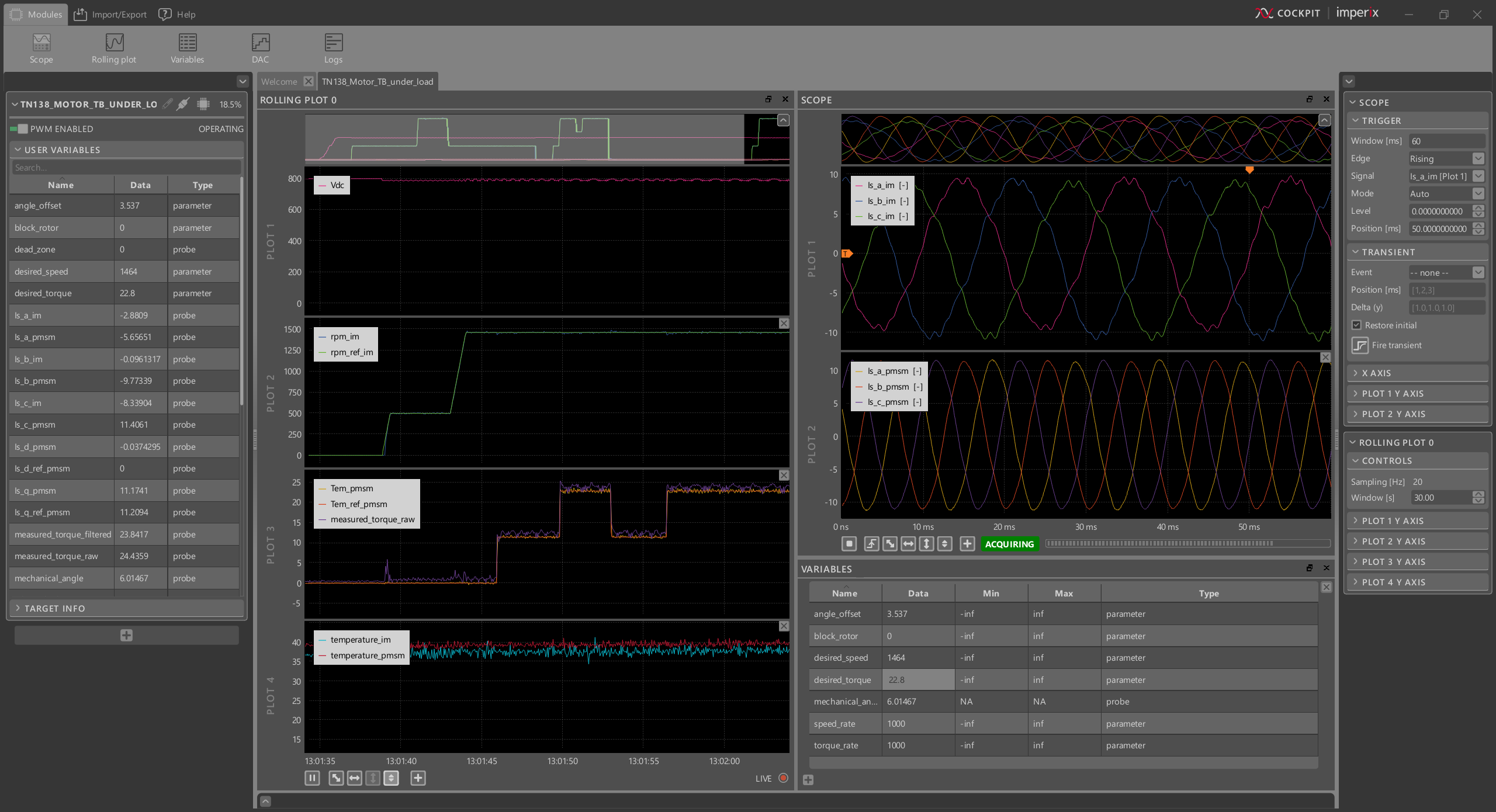 Screenshot of Cockpit while running the load test.