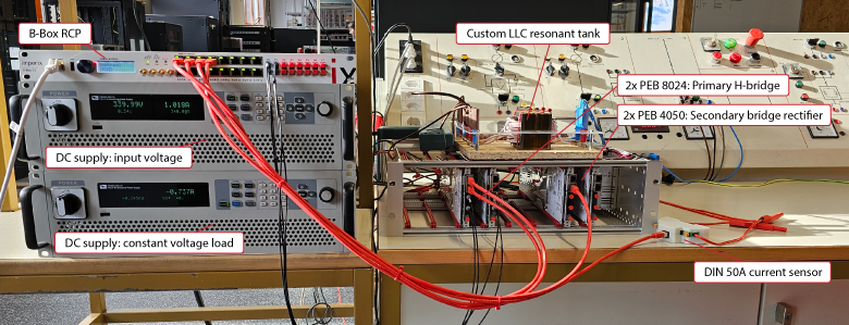 Visual of the laboratory setup of the LLC resonant converter.