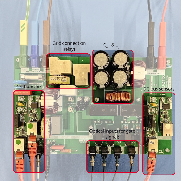 Figure 10: Labeled close-up image of the totem-pole PFC rectifier