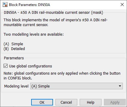 DIN50A Simulink mask