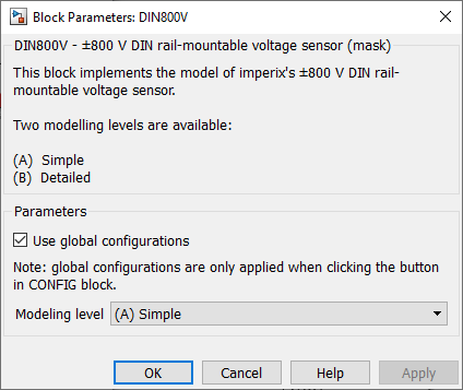 DIN800V Simulink mask