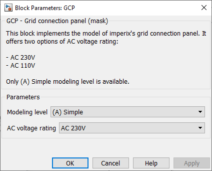 GCP Simulink mask