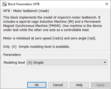 MTB Simulink mask