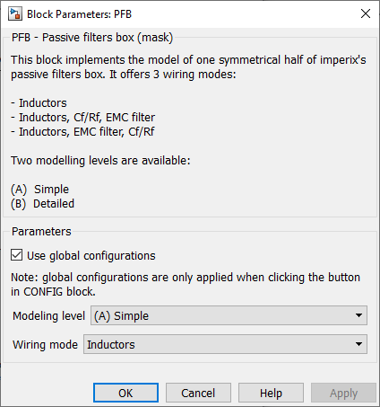 PFB Simulink mask