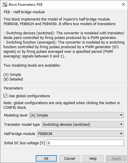 PEB Simulink mask