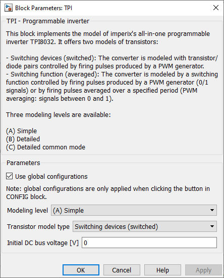 TPI Simulink mask