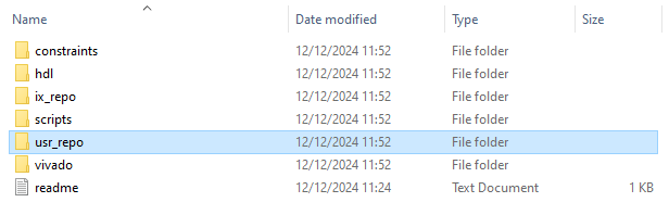 usr_repo folder must be copied within the project directory.