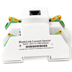 Plug-&-play current sensor for mounting on a 35mm DIN rail