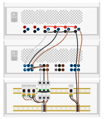 Wiring example of the microgrid test bench for PV emulator.
