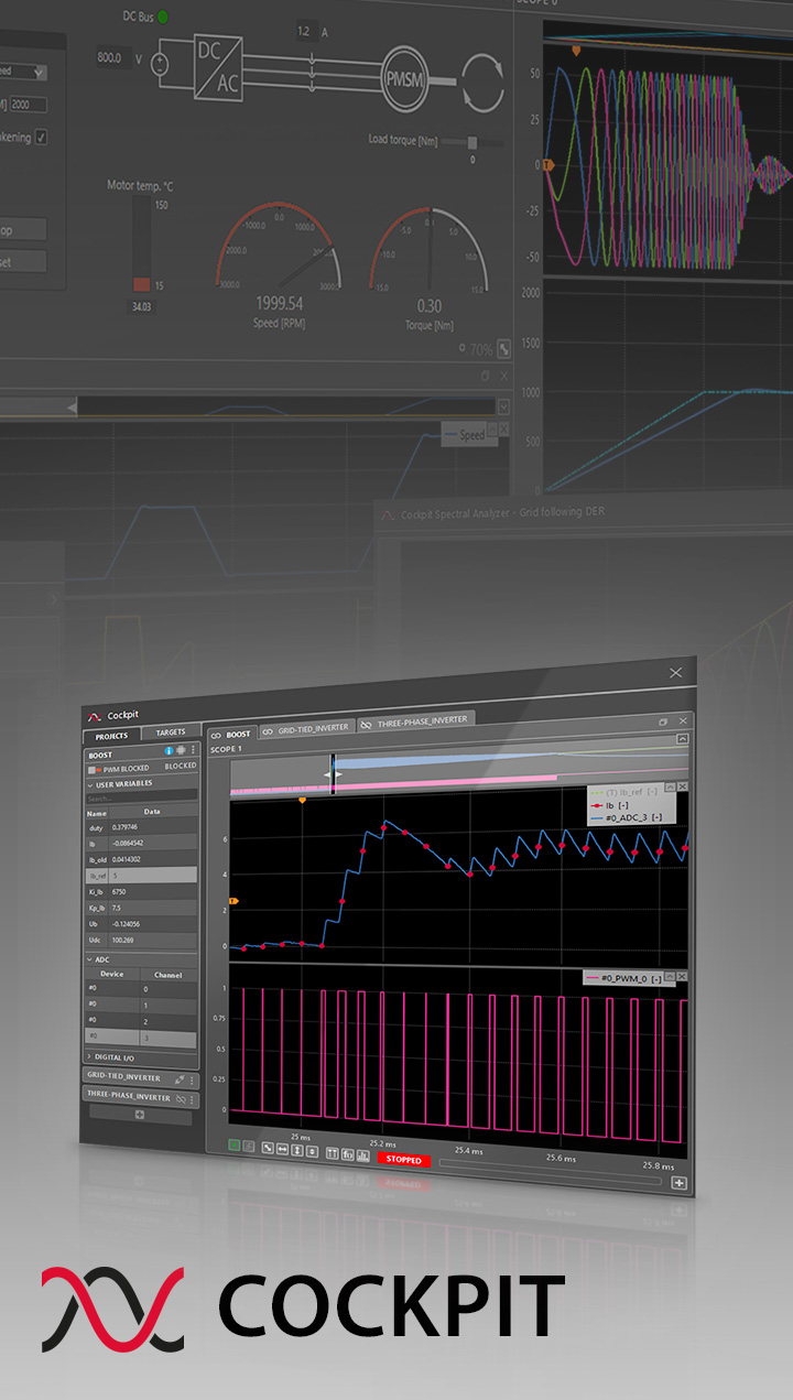 imperix cockpit software screen
