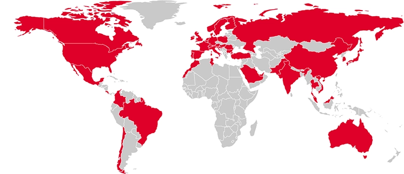 world map with imperix customers
